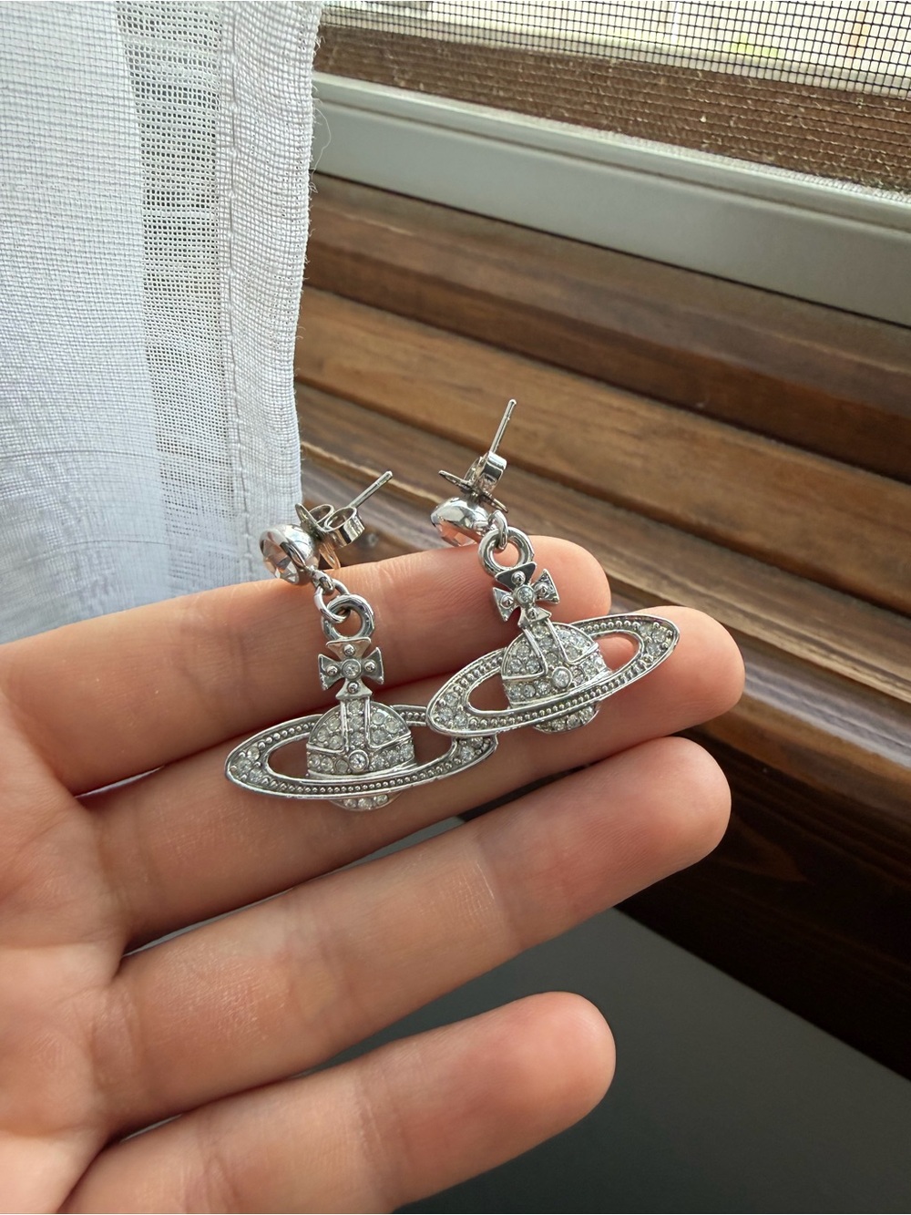 Vivienne Westwood Silver Crystal Orb Drop Earrings - Women's Jewelry